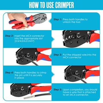 Houseables Solar Crimping Tool, Solar Crimper Tool Kit, Solar Connector Kit, 51 PCS, Solar Tools, Solar Install Kit, Solar Wire Connectors, Solar Panel Tools, Solar Cable Connectors, Solar Crimp Tool