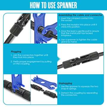 Houseables Solar Crimping Tool, Solar Crimper Tool Kit, Solar Connector Kit, 51 PCS, Solar Tools, Solar Install Kit, Solar Wire Connectors, Solar Panel Tools, Solar Cable Connectors, Solar Crimp Tool