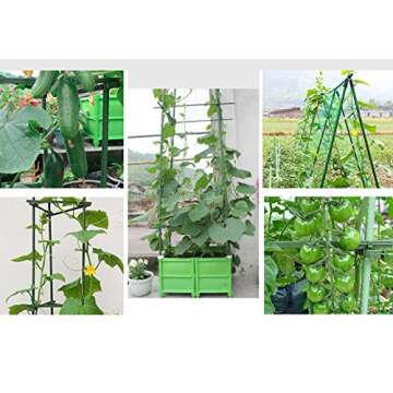 EcoStake Sturdy Steel Garden Stakes 3-Ft Plastic Coated Plant Stakes, 10 Packs for Climbing Plants