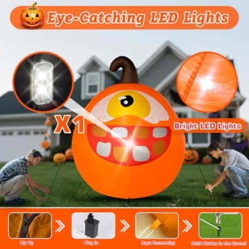 4 FT Halloween Inflatable Pumpkin Decorations for Outdoors