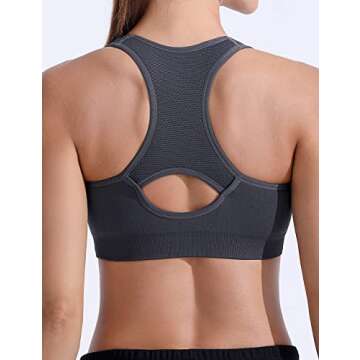 FITTIN Racerback Sports Bras for Women - Padded Seamless High Impact Support for Yoga Gym Workout Fitness