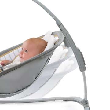 Ingenuity Boutique Collection Plush Modern Baby Rocker & Stationary Seat with Vibrations, Easy Fold, 0-30 Months Up to 40 lbs (Bella Teddy)