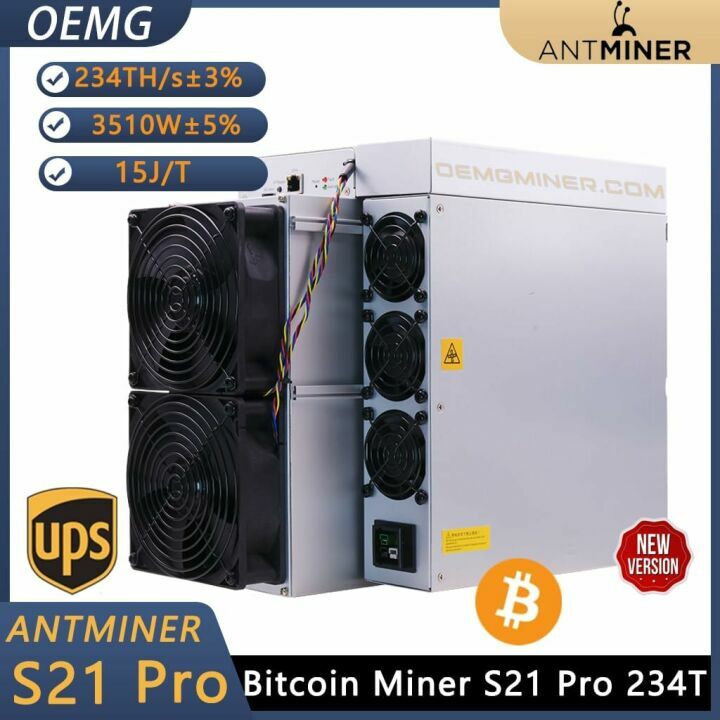 Bitmain Antminer S21 Pro 234T 3510W Bitcoin Miner