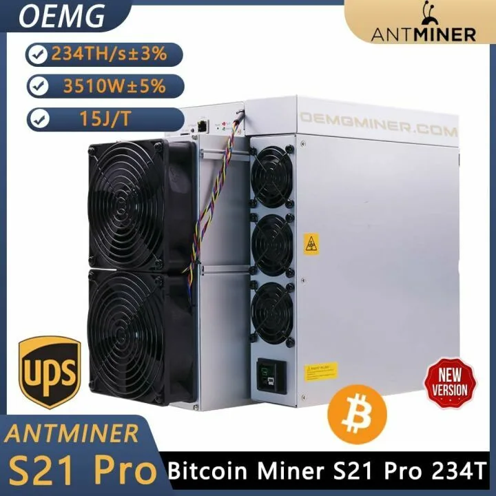 Bitmain Antminer S21 Pro 234T 3510W Bitcoin Miner