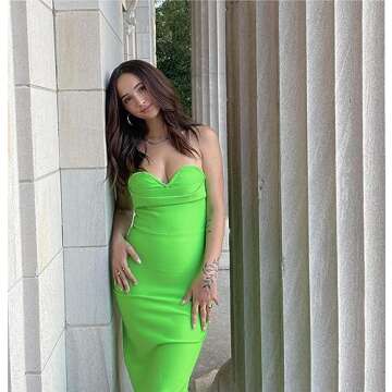 Tube Dress Sexy Bodycon Dress Trendy Strapless Dress Club Dress Corset Midi Dress Elegant Homecoming Dress Women Dresses for Party Green