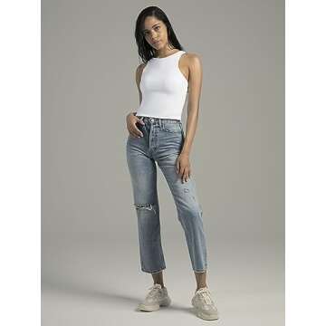 Colorfulkoala Women's Tank Tops Body Contour Sleeveless Crop Double Lined Yoga Shirts (M, White)