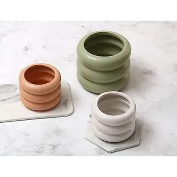 Chic Wavy Studio 4.7" Ceramic Bubble Planter for Home