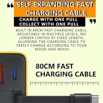 3 in 1 GaN Charger - 80W Fast Charging with Type C Cable
