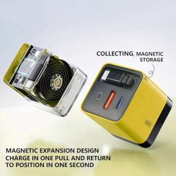 3 in 1 GaN Charger - 80W Fast Charging with Type C Cable