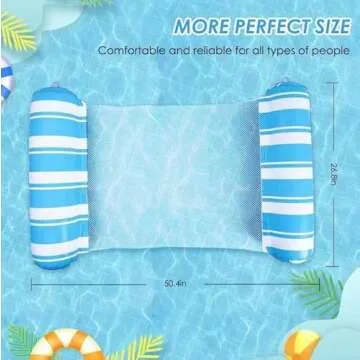 4 Pack Pool Float Adults, 4-in-1 Water Hammock Float,Saddle, Drifter,Lounger Inflatable Pool Hammock Floats for Swimming Pool, Beach, Outdoor Pool Chair