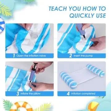 4 Pack Pool Float Adults, 4-in-1 Water Hammock Float,Saddle, Drifter,Lounger Inflatable Pool Hammock Floats for Swimming Pool, Beach, Outdoor Pool Chair