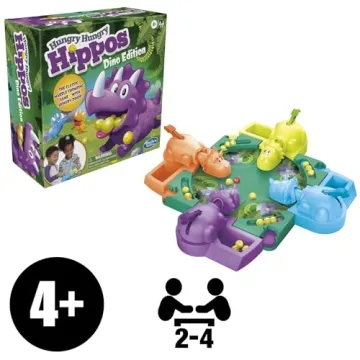 Hasbro Hungry Hungry Hippos Dino Edition Board Game for Kids