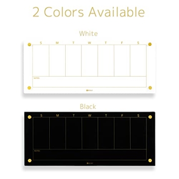 Black Glass Weekly Dry Erase Board for Elegant Organization