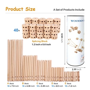 WODI Wooden Blocks Splicing - 120pcs Educational Toy Set
