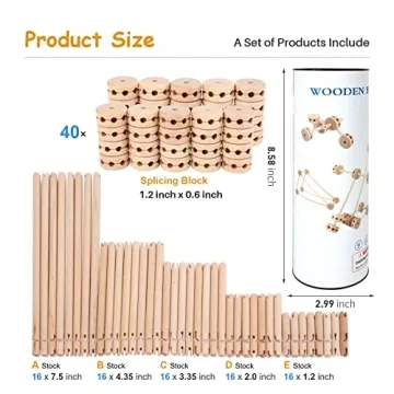 WODI Wooden Blocks Splicing - 120pcs Educational Toy Set