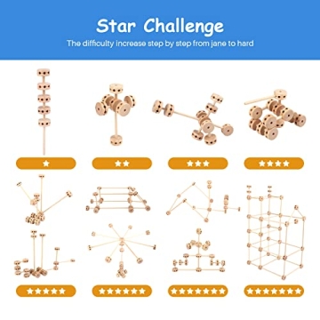 WODI Wooden Blocks Splicing - 120pcs Educational Toy Set