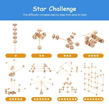 WODI Wooden Blocks Splicing - 120pcs Educational Toy Set