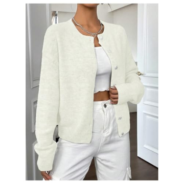 GORGLITTER Women's Button Up Knit Cardigan for 2024