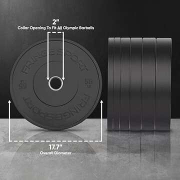 Black Bumper Plate Sets - 100 - 460 LBS of weights for Weightlifting & Strength Training | Durable, Bumper Plates For Olympic, Home & Gym Training Equipment with a Dead Bounce, Weight Plates Sets, Ideal for Power Lifting