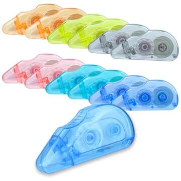 Jovanssen White Out, Correction Tape,19.69 Feet Pack White out Tape- 12 White Out Correction Tape, Whiteout tape for School And Office.