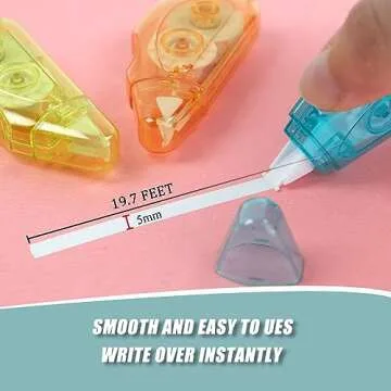 Jovanssen White Out, Correction Tape,19.69 Feet Pack White out Tape- 12 White Out Correction Tape, Whiteout tape for School And Office.