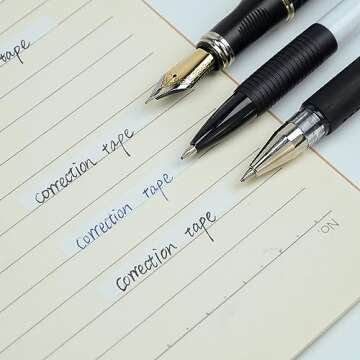 Jovanssen White Out, Correction Tape,19.69 Feet Pack White out Tape- 12 White Out Correction Tape, Whiteout tape for School And Office.