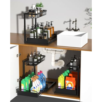 Zyerch Metal Pull Out Under Sink Organizer for Home
