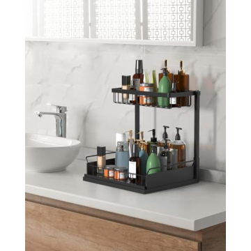 Zyerch Metal Pull Out Under Sink Organizer for Home