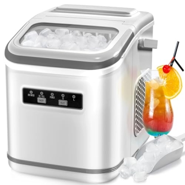 R.W.FLAME Countertop Ice Maker - Quick Bullet Ice Cubes for Home & Parties