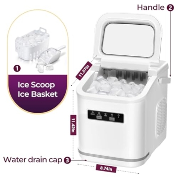 Efficient R.W.FLAME Countertop Ice Maker for Home Use