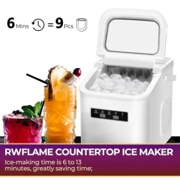 Efficient R.W.FLAME Countertop Ice Maker for Home Use