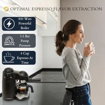 Mixpresso Espresso Maker with Steam Wand for Perfect Coffees