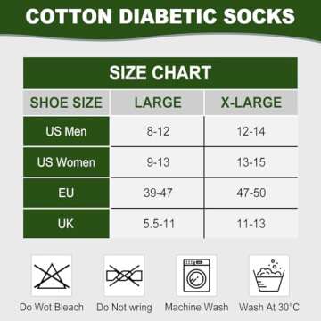 AMITOFO Diabetic Socks for Men Women: Non-Binding Edema Socks, Extra Wide Non Slip Hospital Socks for Swollen Feet 9-15