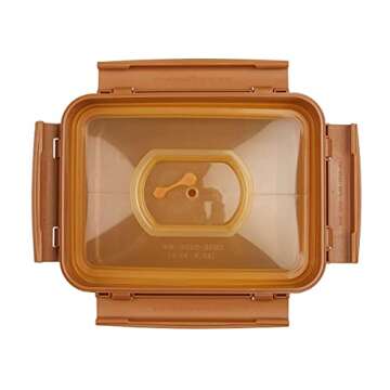 Crazy Korean Cooking Premium Kimchi, Sauerkraut Fermentation and Storage Container with Inner Vacuum Lid, Sandy Brown 1.3 Gal (5.2L) 2 PACK