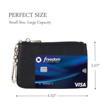 Premium Leather Coin Purse with Key Chain - Versatile & Stylish