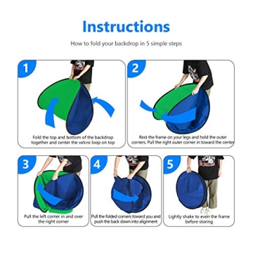 NEEWER Double Sided Green & Blue Backdrop, 2 in 1