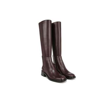 Franco Sarto Womens Giselle Flat Tall Boot Castagno Brown Stretch Leather 7 M