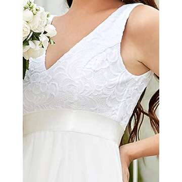 Ever-Pretty Women's Open Back Sleeveless Lace Evening Dress Prom Gown White US26