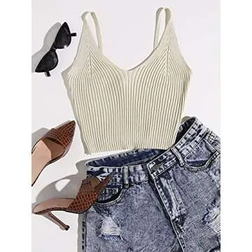 Stylish Women's V Neck Crop Cami Top for Summer