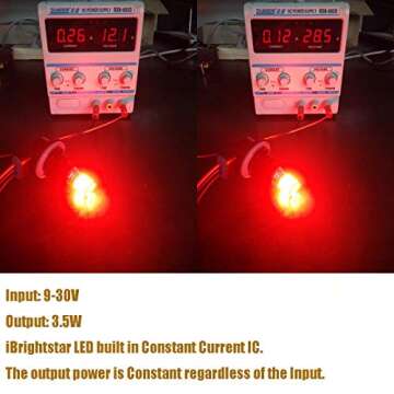 iBrightstar 9-30V Flashing Strobe Blinking Brake Lights 1157 2057 2357 7528 BAY15D LED Bulbs Replacement for Tail Brake Stop Lights, Brilliant Red