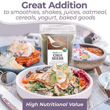 Healthworks Chia Seeds Raw (32 Ounces / 2 Pounds) | Premium & All-Natural | Contains Omega 3, Fiber & Protein | Great with Shakes, Smoothies & Oatmeal