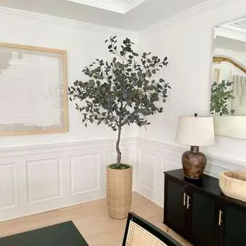 LYERSE 6ft Artificial Eucalyptus Tree for Indoor Decor