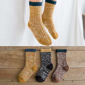 Cozy Baby Toddler Socks - 3 Pairs Thick Cotton Warm
