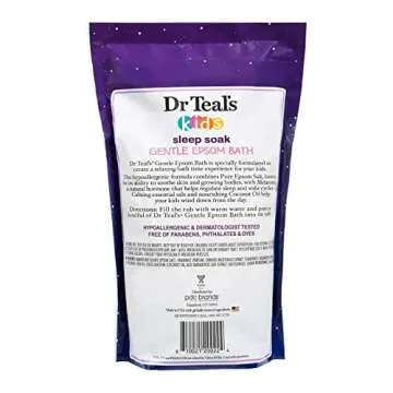 Dr. Teal's Kids' Gentle Sleep Soak Bath with Pure Epsom Salt and Melatonin - (3 Pack, 6 lbs Total) - Coconut and Other Essential Oils Relieve Stress & Soothe The Body - Hypoallergenic & Paraben Free