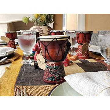 Djembe Drum for Unique Music Gifts - 8 Inch Elephant Design