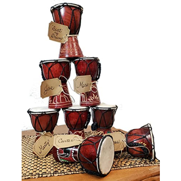 Djembe Drum for Unique Music Gifts - 8 Inch Elephant Design