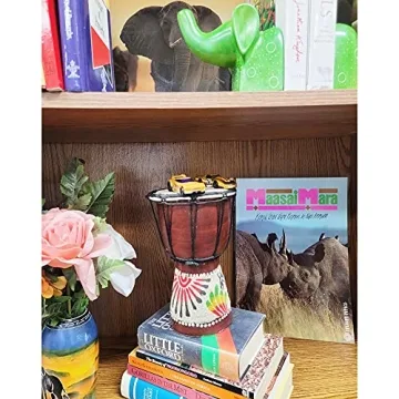 Djembe Drum for Unique Music Gifts - 8 Inch Elephant Design