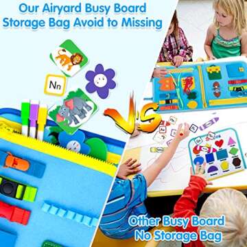 Airyard Montessori Busy Board - 7-in-1 Educational Toy
