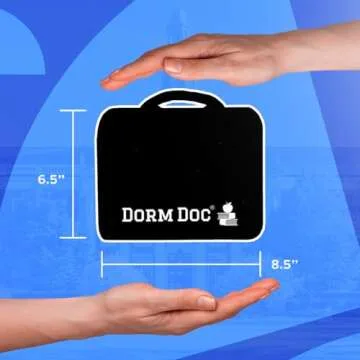 DormDoc College First Aid Kit – Compact Emergency Medical Kit for Dorm Rooms, School, Sports – with Bandages, OTC Medicines for Relief, Gauze, Quick Care Set – Portable Health Kit - 175 PCS, Blue