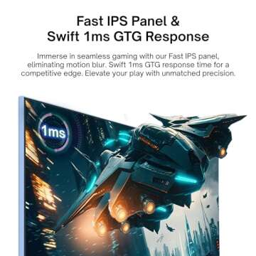 Pixio PX248 Wave Blue 24 inch 200Hz Refresh Rate FHD 1080p Resolution Fast IPS Panel 1ms GTG Response Time Blue Gaming Monitor with Adaptive Sync